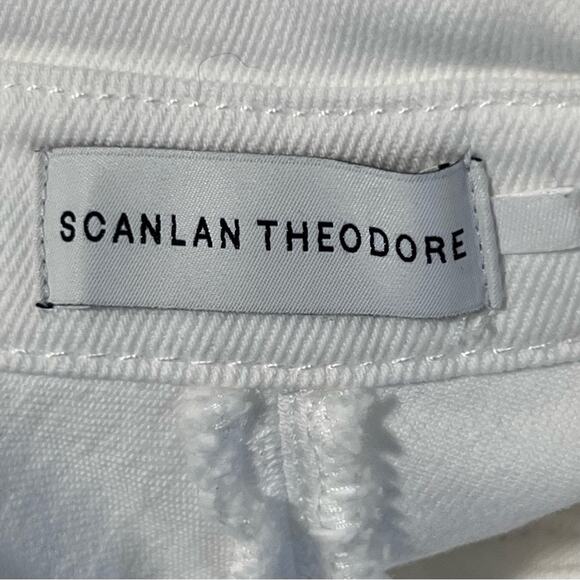 Scanlan Theodore Denim Cocoon Sleeve Mini Dress White Sz US 2 - Picture 8 of 10